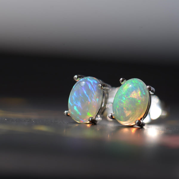 Zilveren Opaal Oorbellen