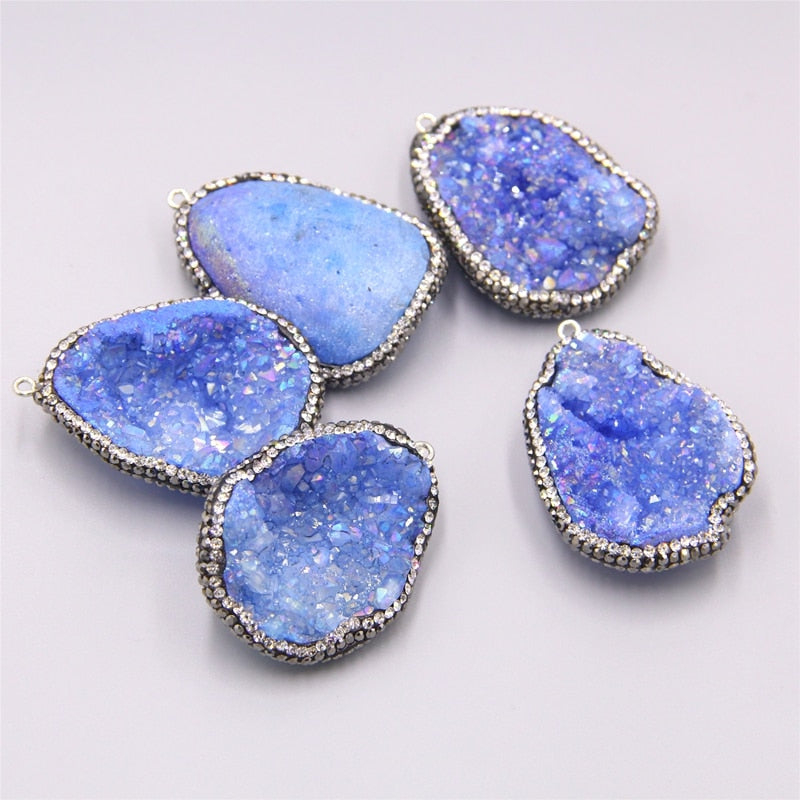 Agate rock crystal pendant