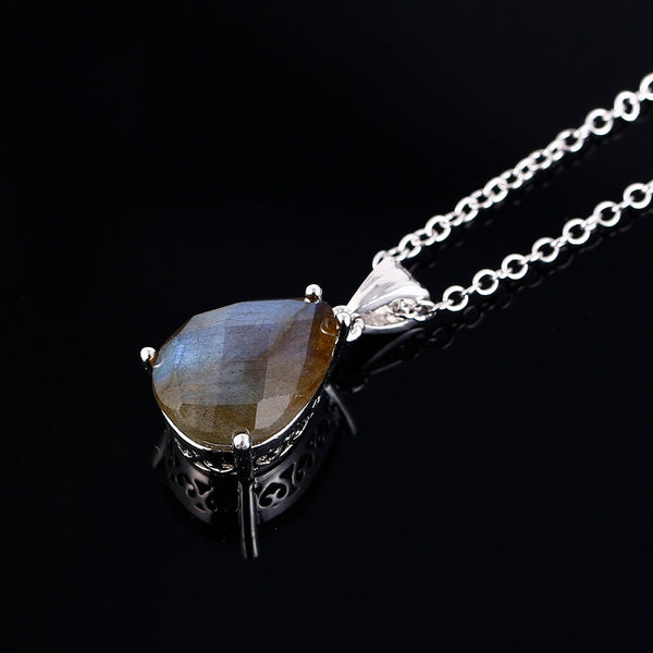 Labradorite silver necklace