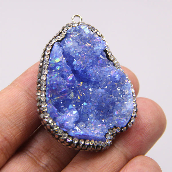 Agate rock crystal pendant
