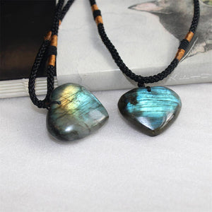 Heart shaped labradorite pendant