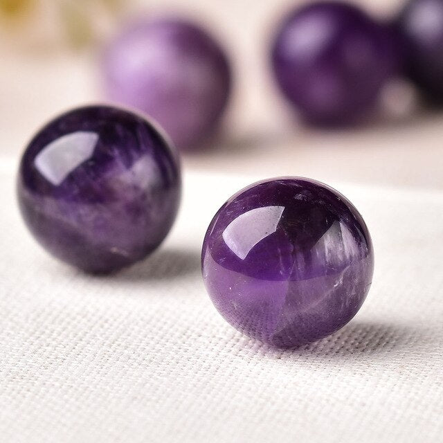 Amethyst marbles - 3 pcs