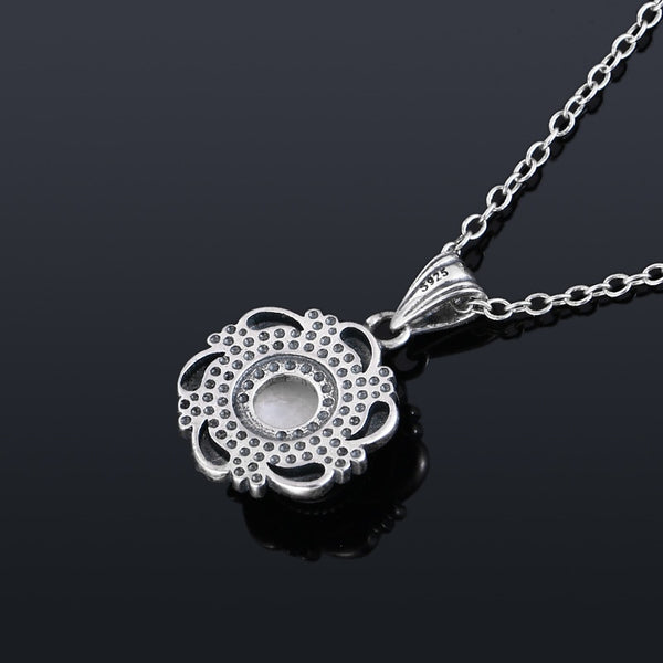 Zilveren Maanstenen Ketting