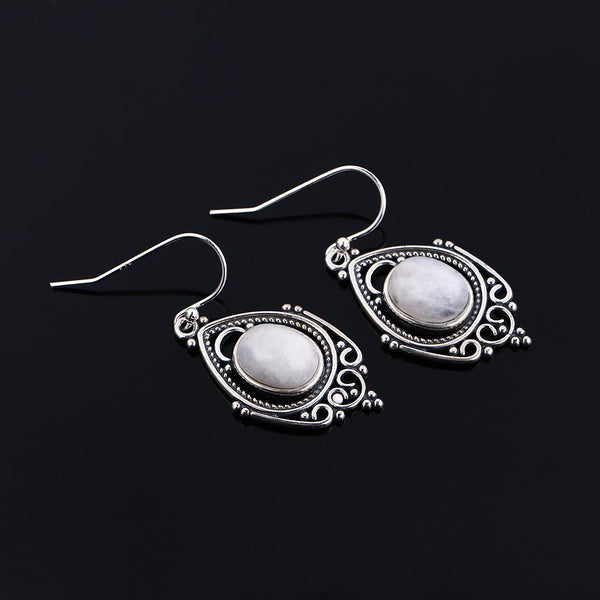 Moonstone necklace + earrings