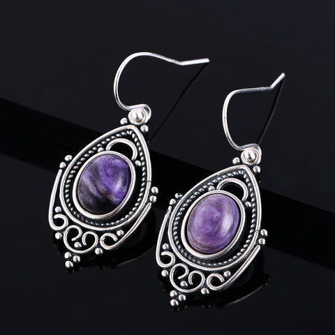 Charoite earrings