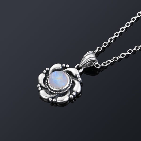 Zilveren Maanstenen Ketting
