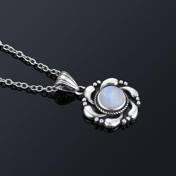 Zilveren Maanstenen Ketting