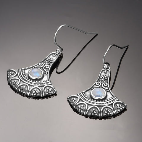Silver moonstone earrings